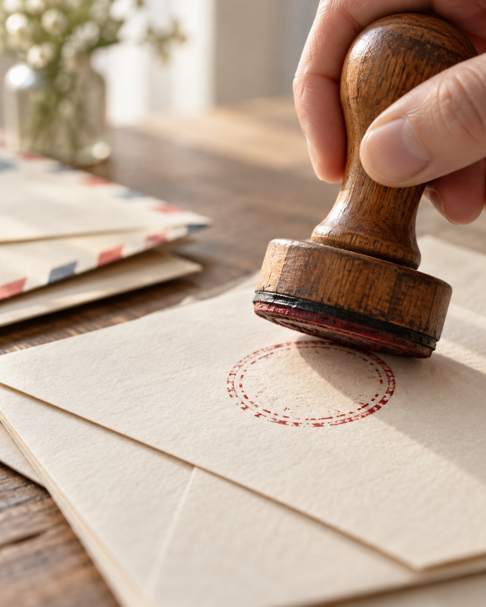 A rubber date stamp